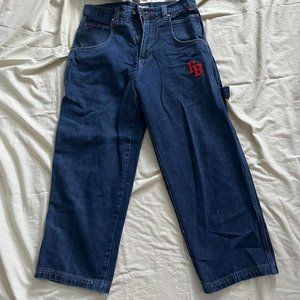 fubu denim jeans high waisted baggy utility jeans carpenter jeans wide vintage